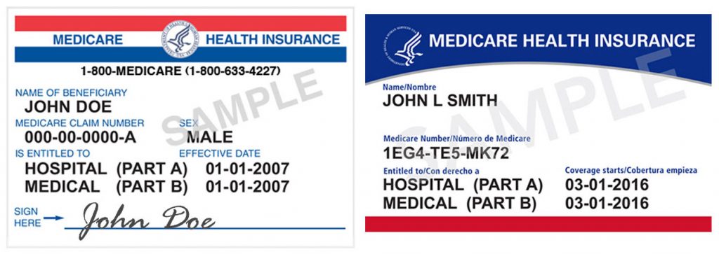 New Medicare card-Comparison to old card