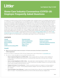 Home Care Industry Coronavirus (COVID-19) Employer Frequently Asked Questions