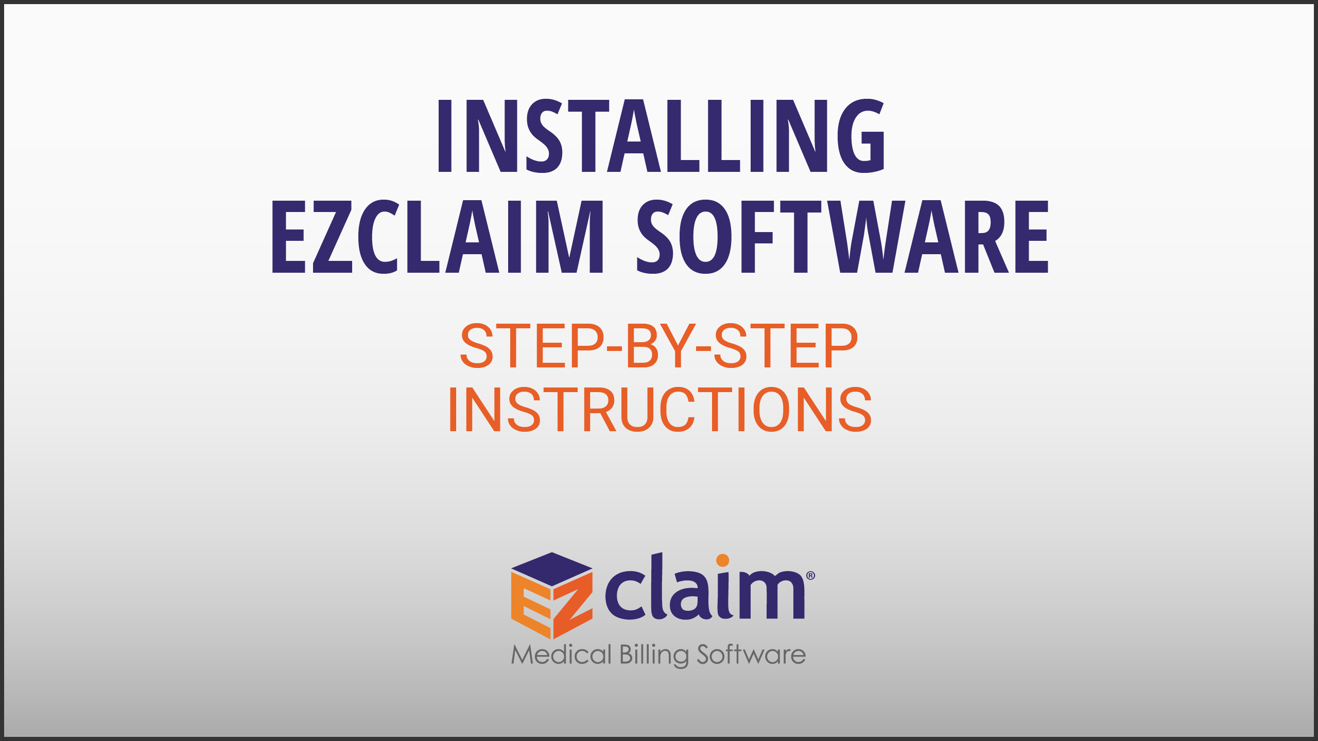 Installing EZClaim Software