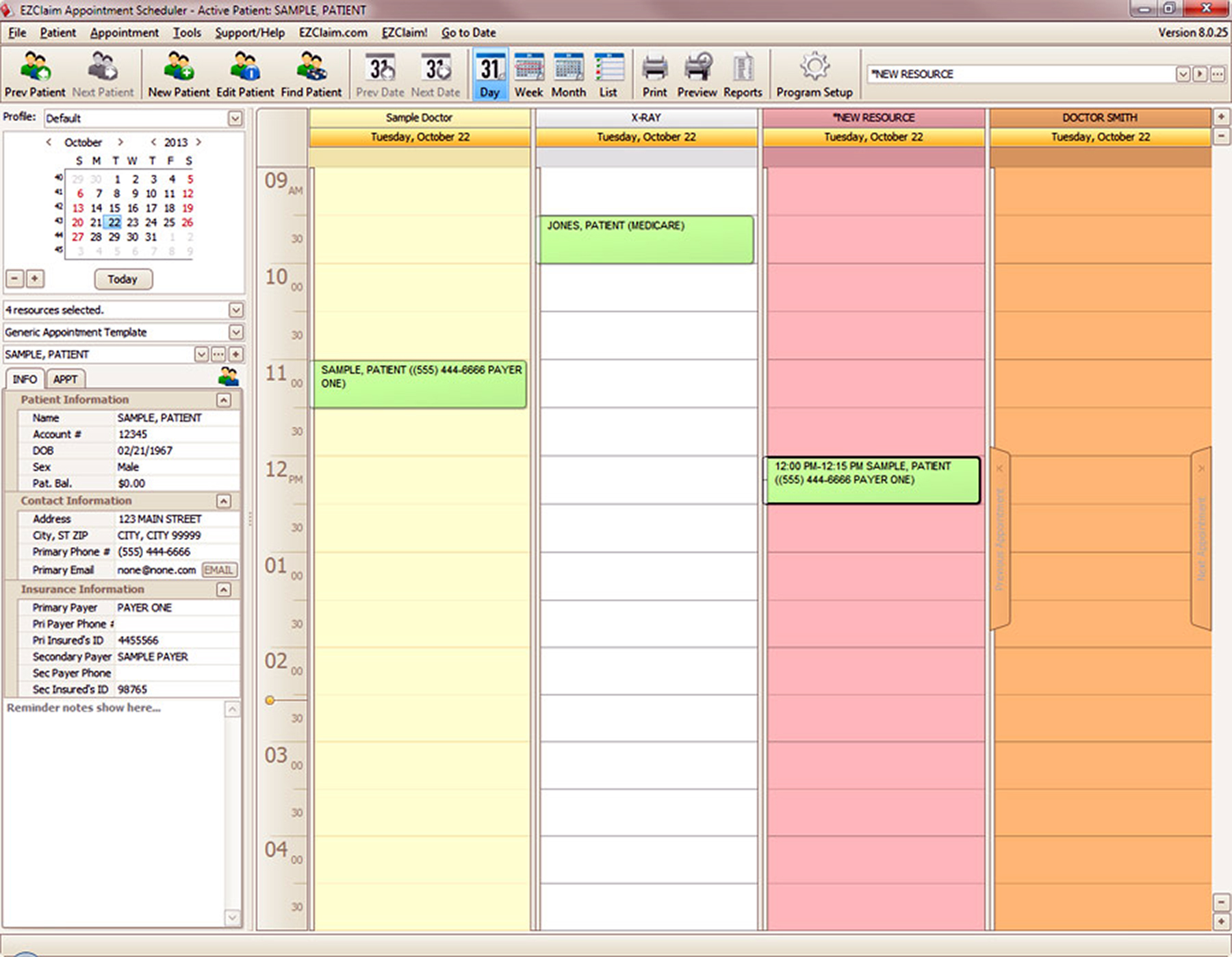EZClaim-Scheduling-Calendar Screen